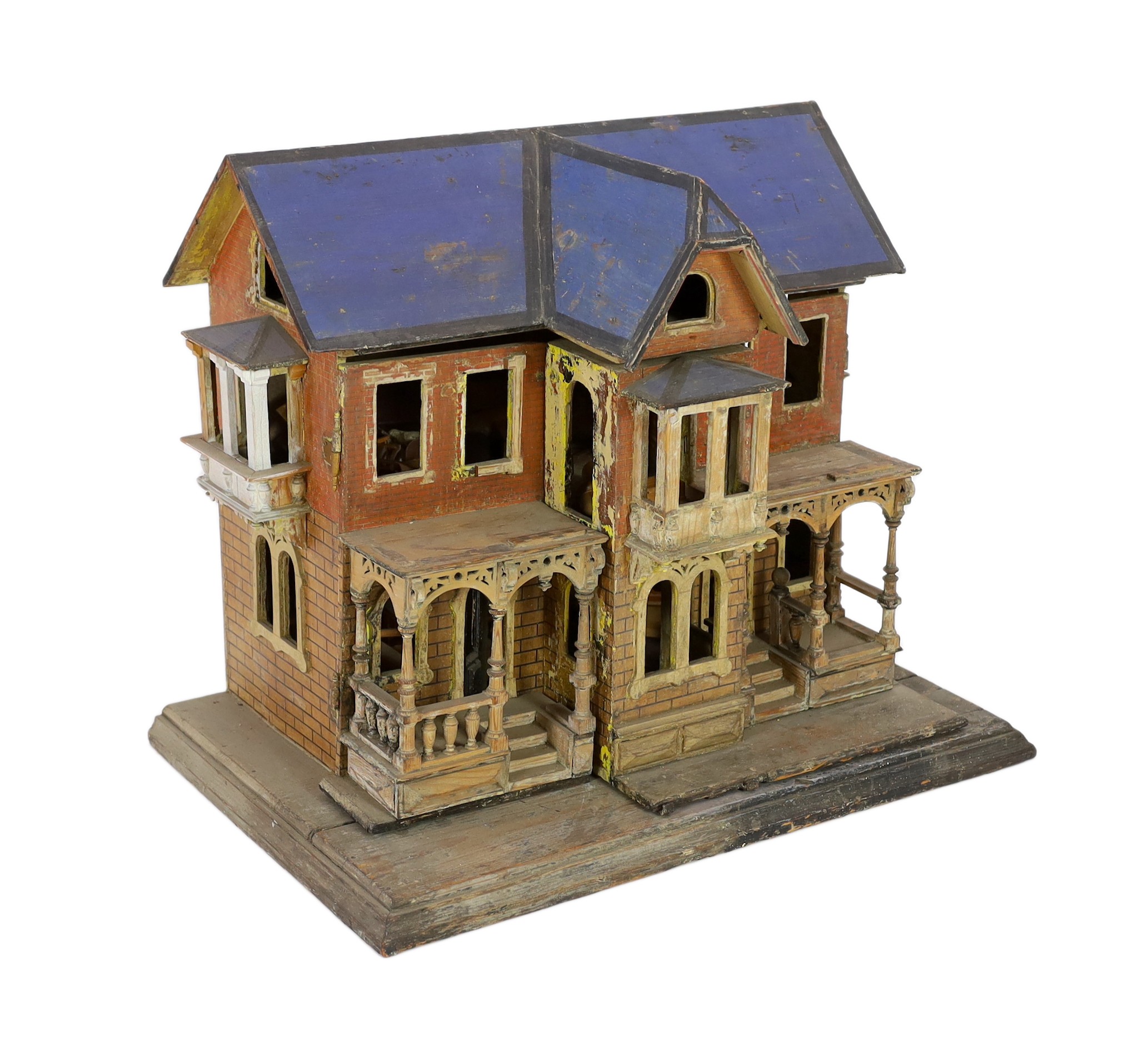 A Moritz Gottschalk ‘blue roof’ furnished dolls’ house, c.1893-94